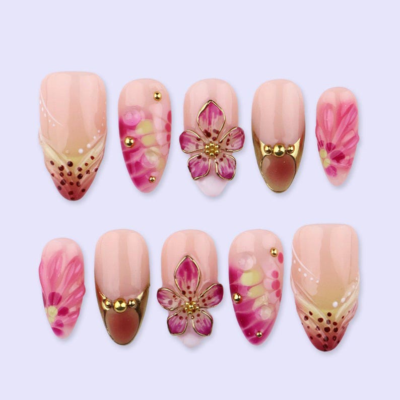 Soft Pink Blossom Press On Nails
