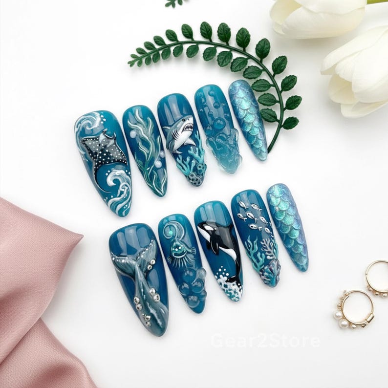 Luxury Deep Sea Adventure Press On Nails