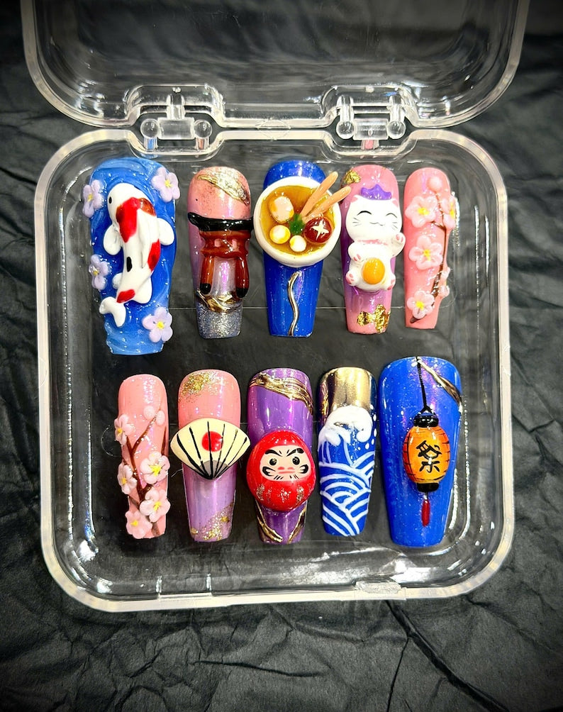 Elegant 3D Floral Fantasy Press On Nails