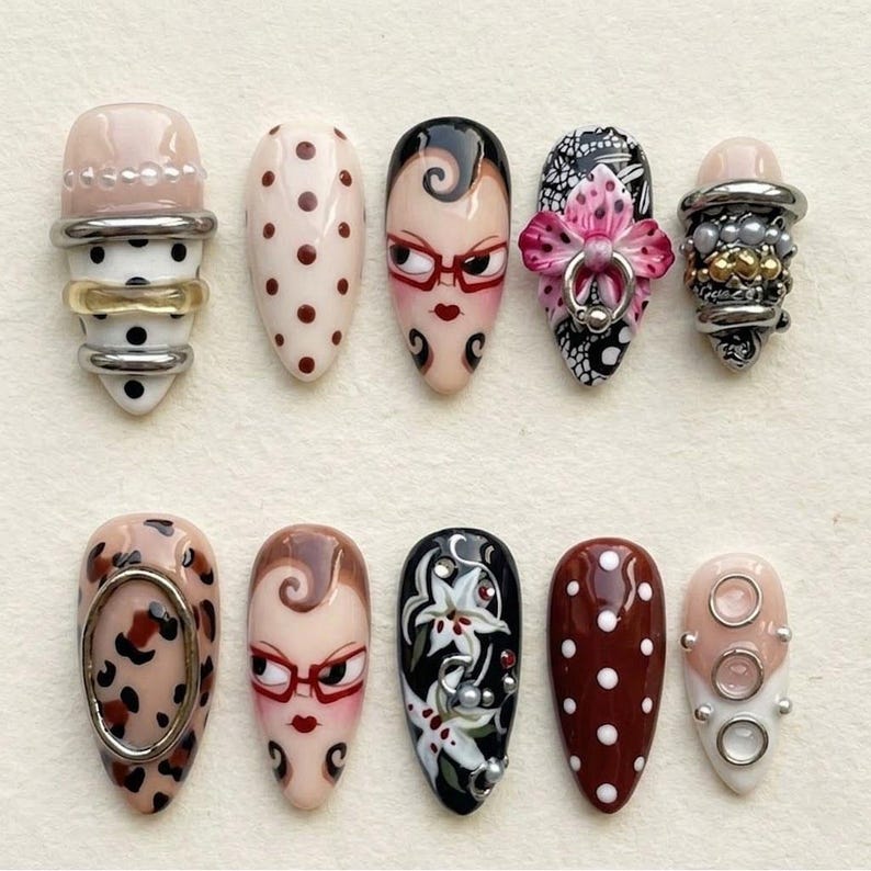 Retro Maximalist Chic Press On Nails