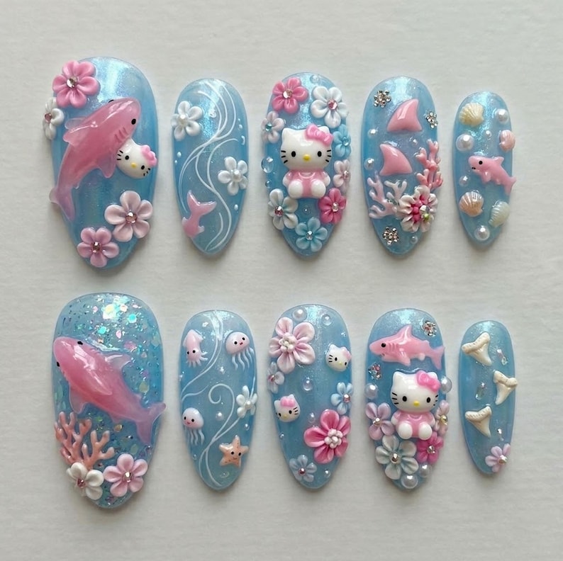Pastel Ocean Fantasy Press On Nails