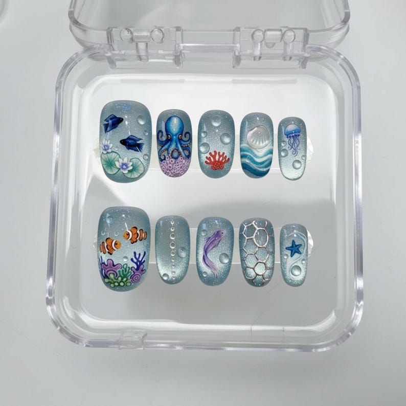Luminous Ocean Fantasy Press On Nails