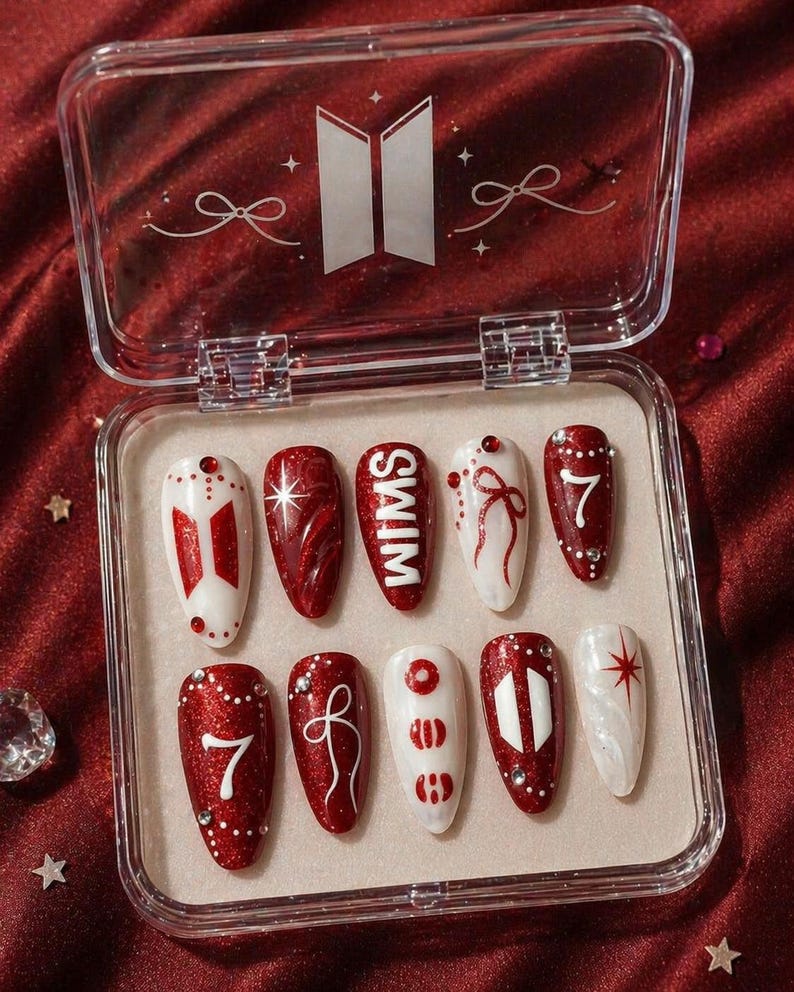 Retro Coquette Cupid Voyage Press On Nails