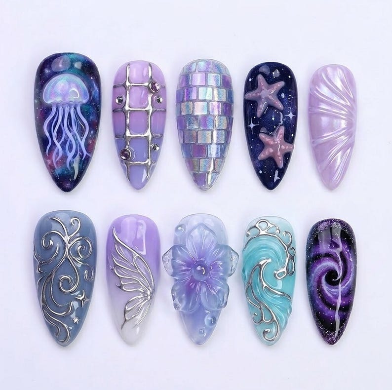 Celestial Ocean Fantasy Press On Nails
