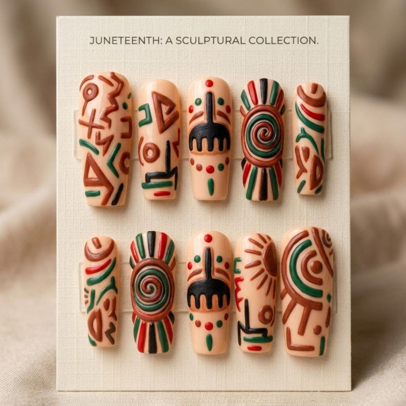 Abstract Heritage Art Press On Nails
