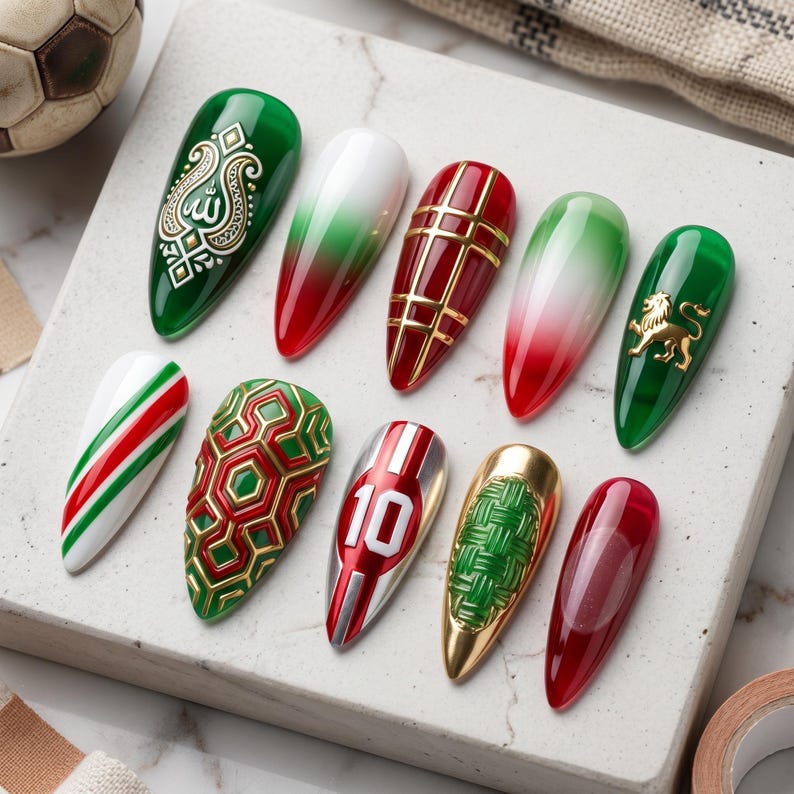 Bold Championship Pride Press On Nails