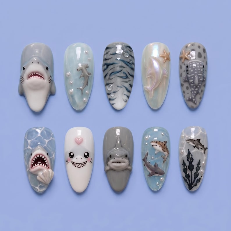 Cute Ocean Adventure Press On Nails