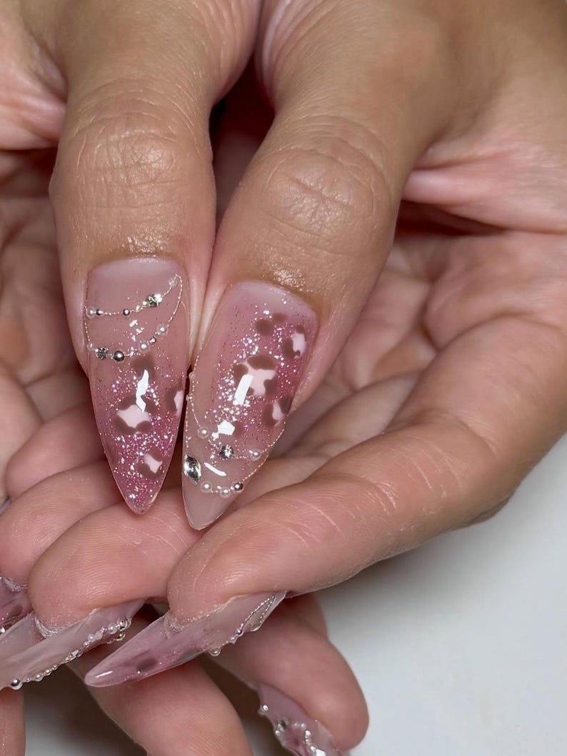 Luxury Pearl Garden Press On Nails