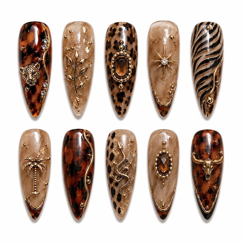 Exotic Tortoise Chic Press On Nails