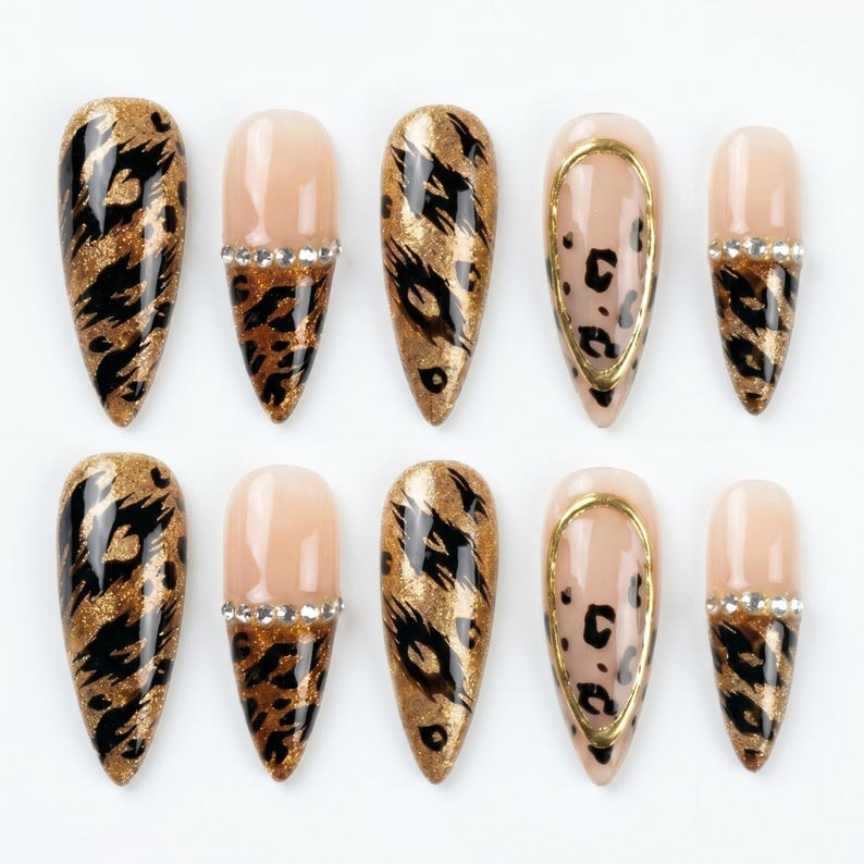 Golden Wild Luxe Press On Nails