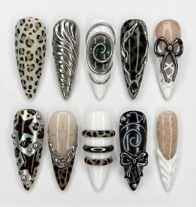 Playful Spooky Whimsical Press On Nails