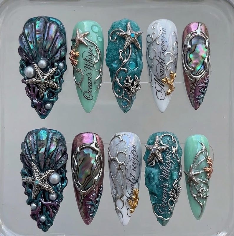 Dark Ocean Enchantment Press On Nails