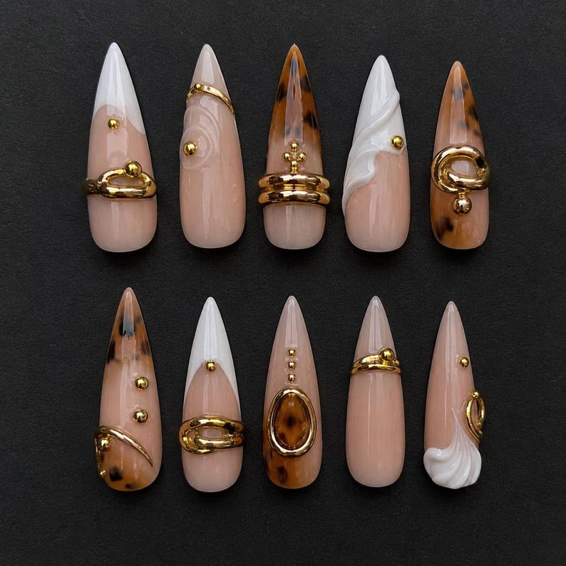 Grunge Chrome Wild Style Press On Nails