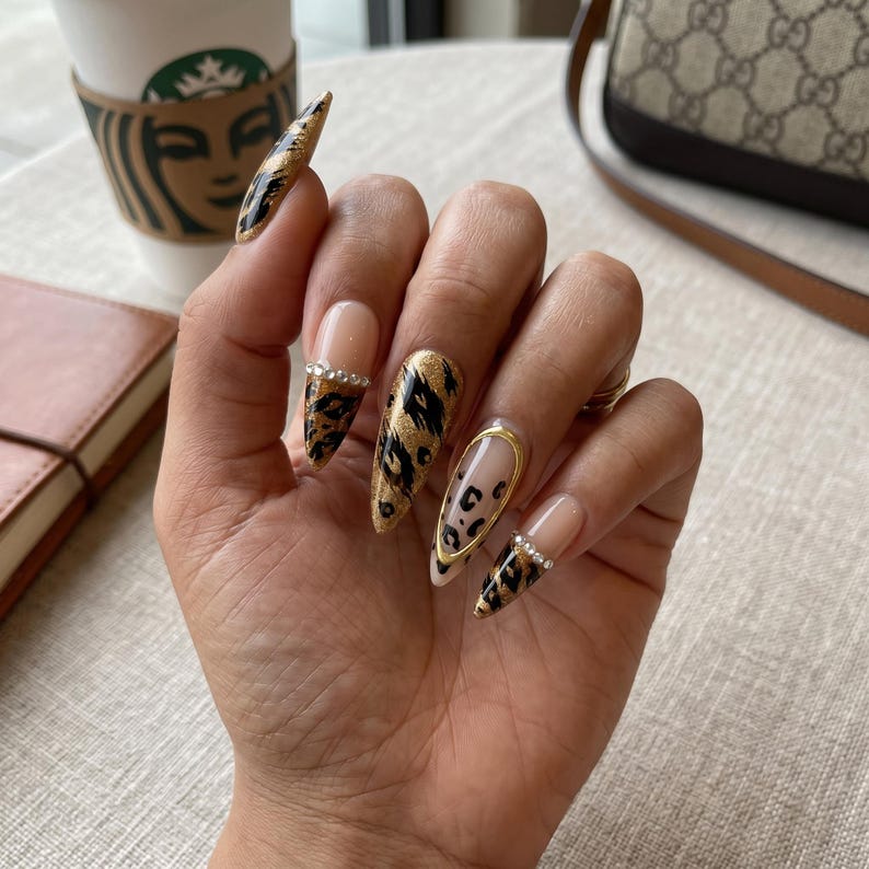 Golden Wild Luxe Press On Nails