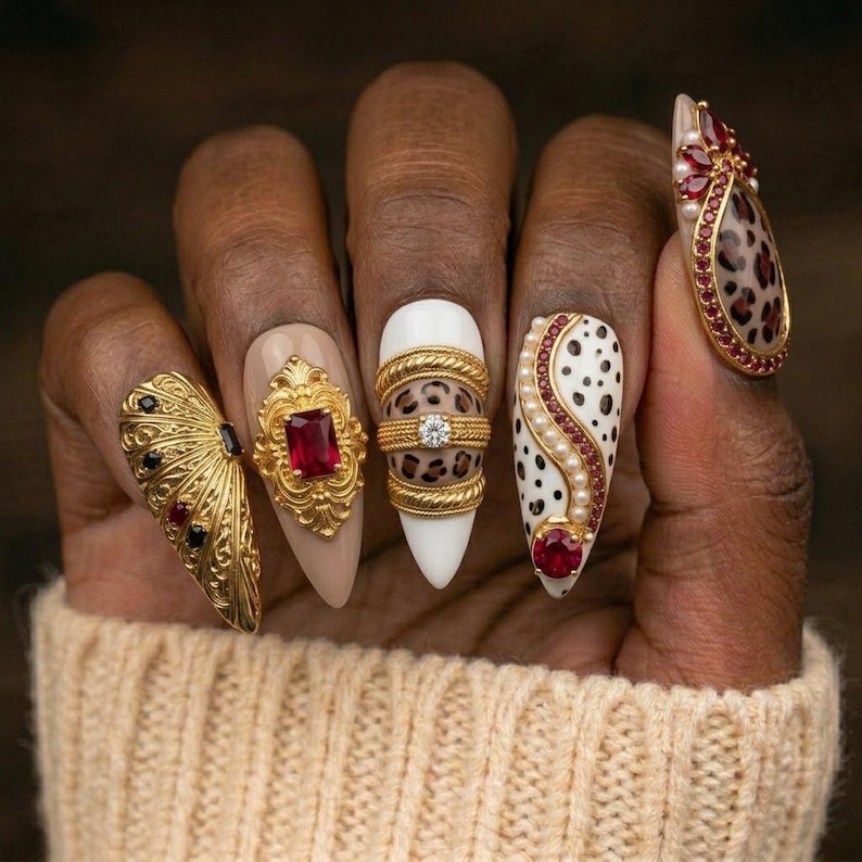 Golden Sunset Style Press On Nails