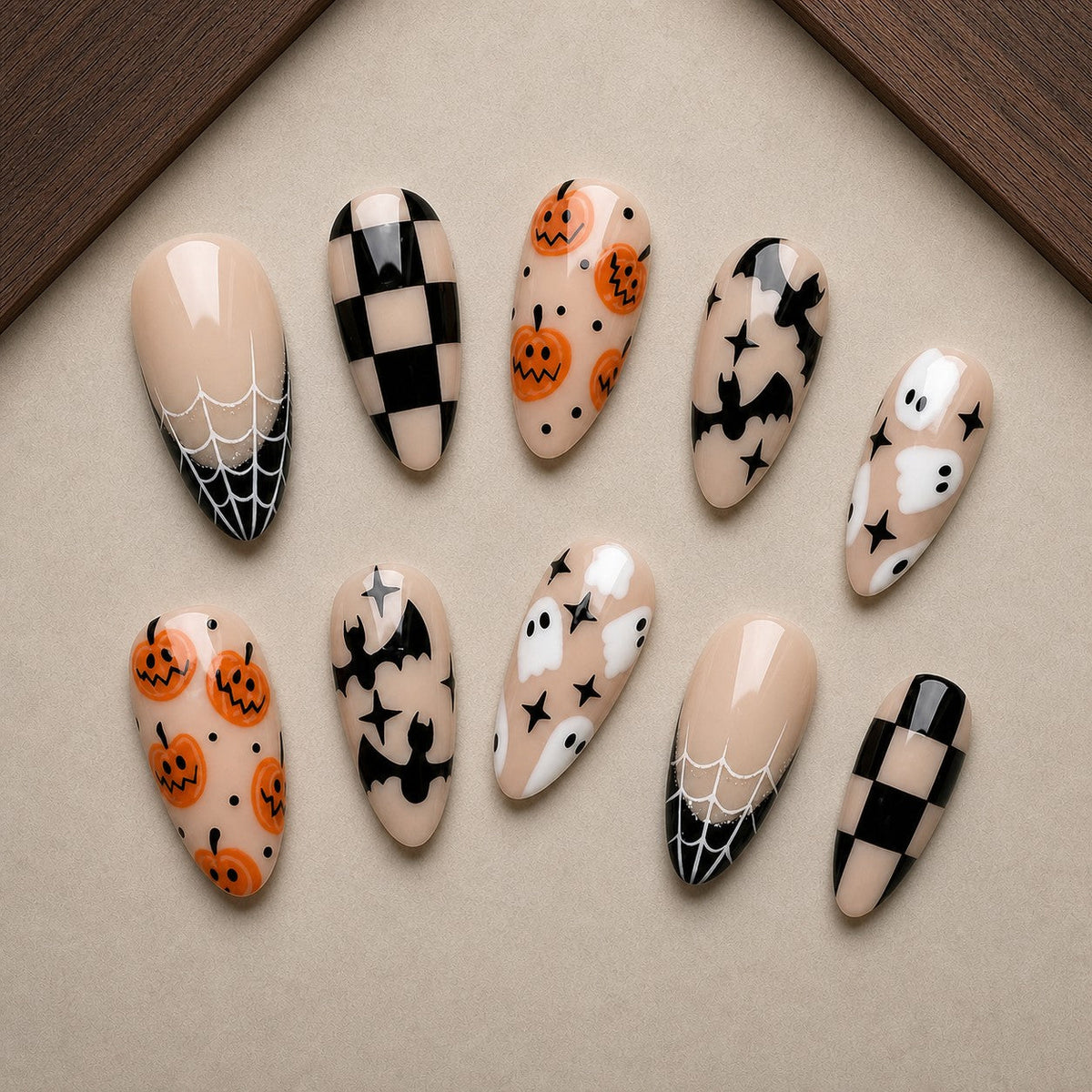 Latte Boo Halloween Press-On Nails - Aninail