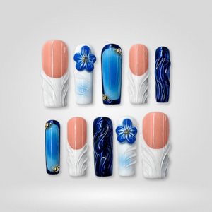 Blooming Elegance 3D Floral Press-On Nails - Aninail