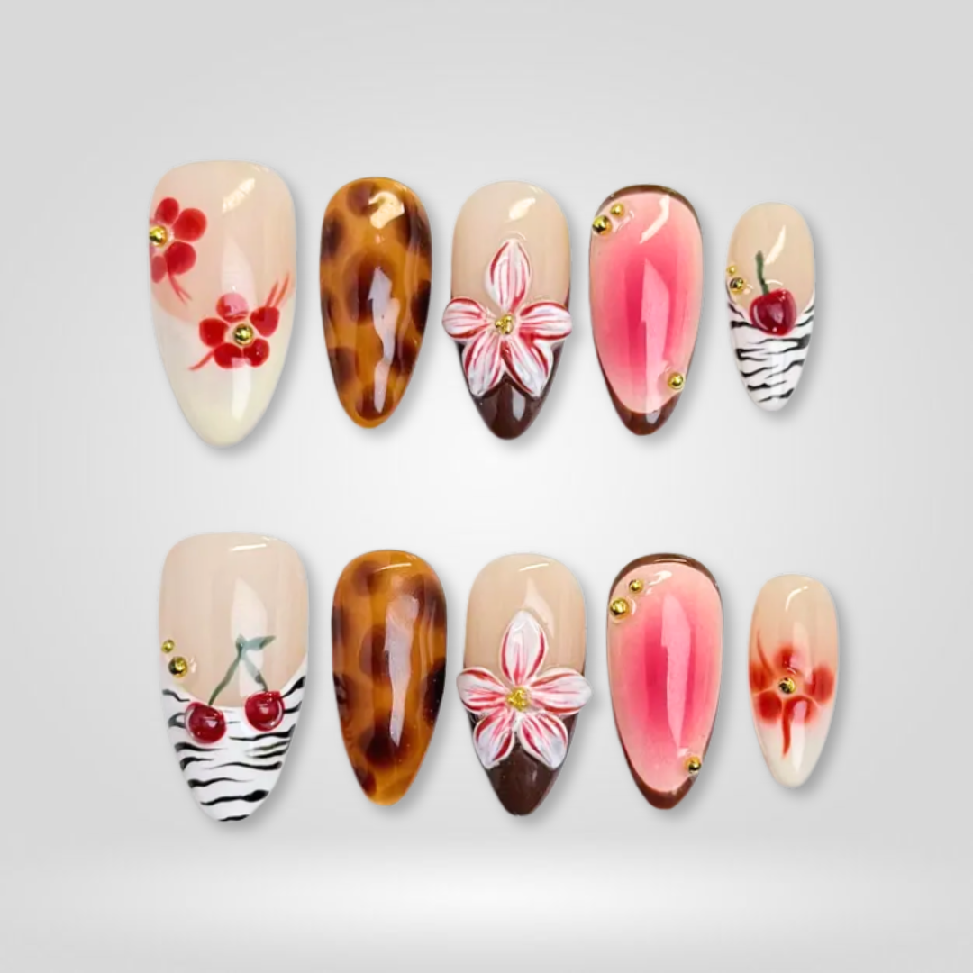 All Too Well Gold Roses Press-On Nails - Aninail