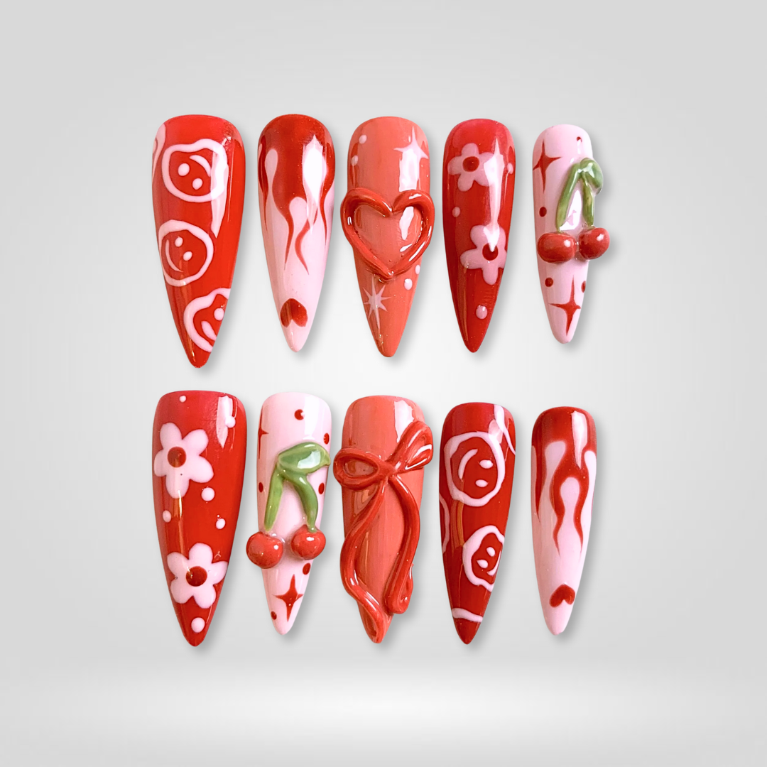 Cherry Blossom 3D Press-On Nails - Aninail