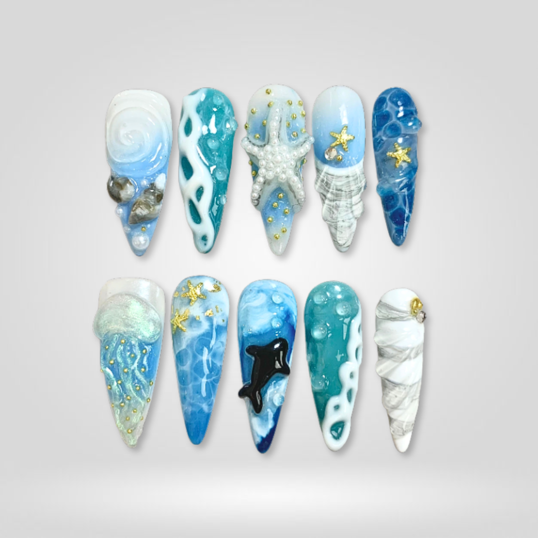Ocean Breeze Press-On Nails - Aninail