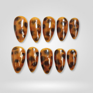 Tortoise Mist Almond Press-On Nails - Aninail