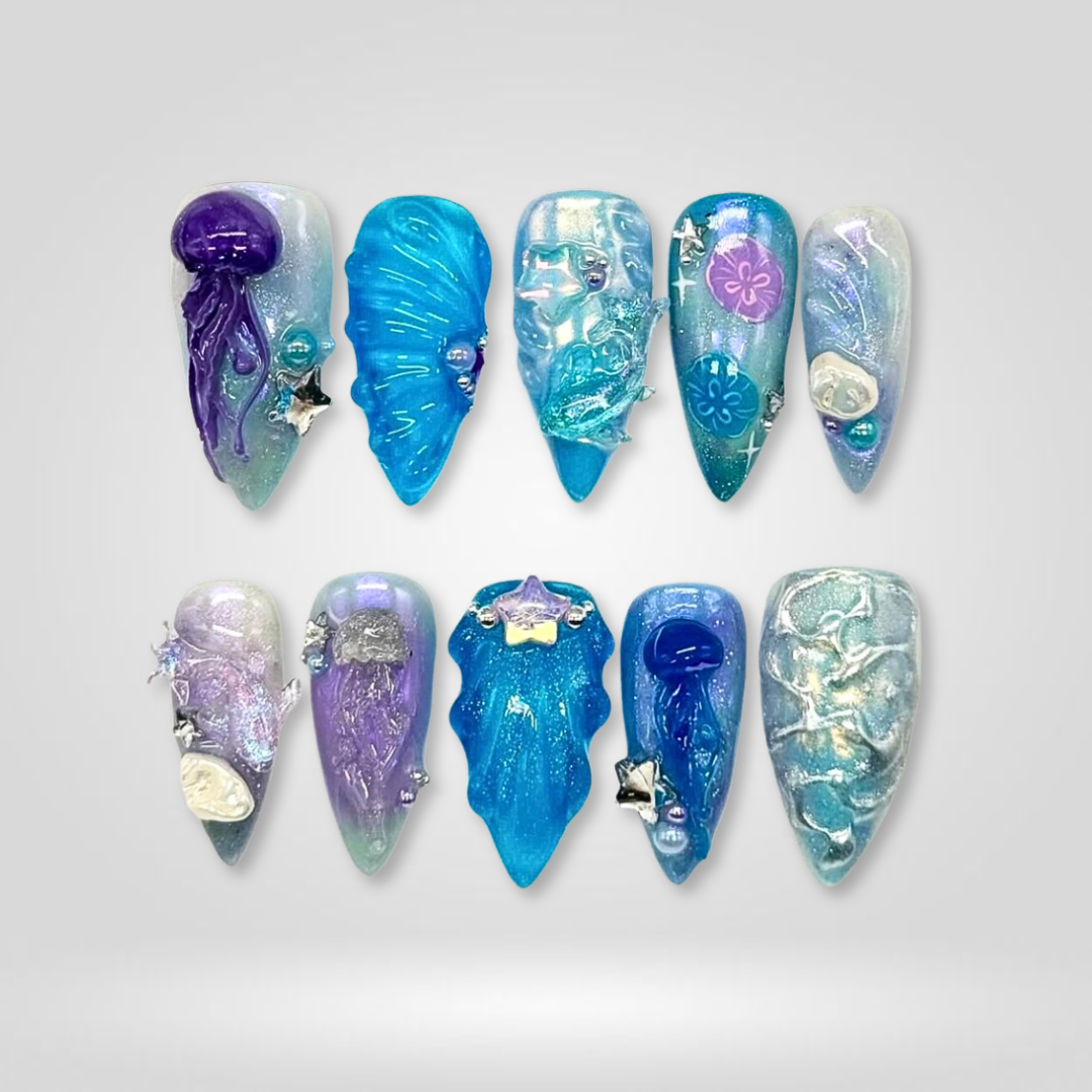Ocean Dreams 3D Press-On Nails - Aninail