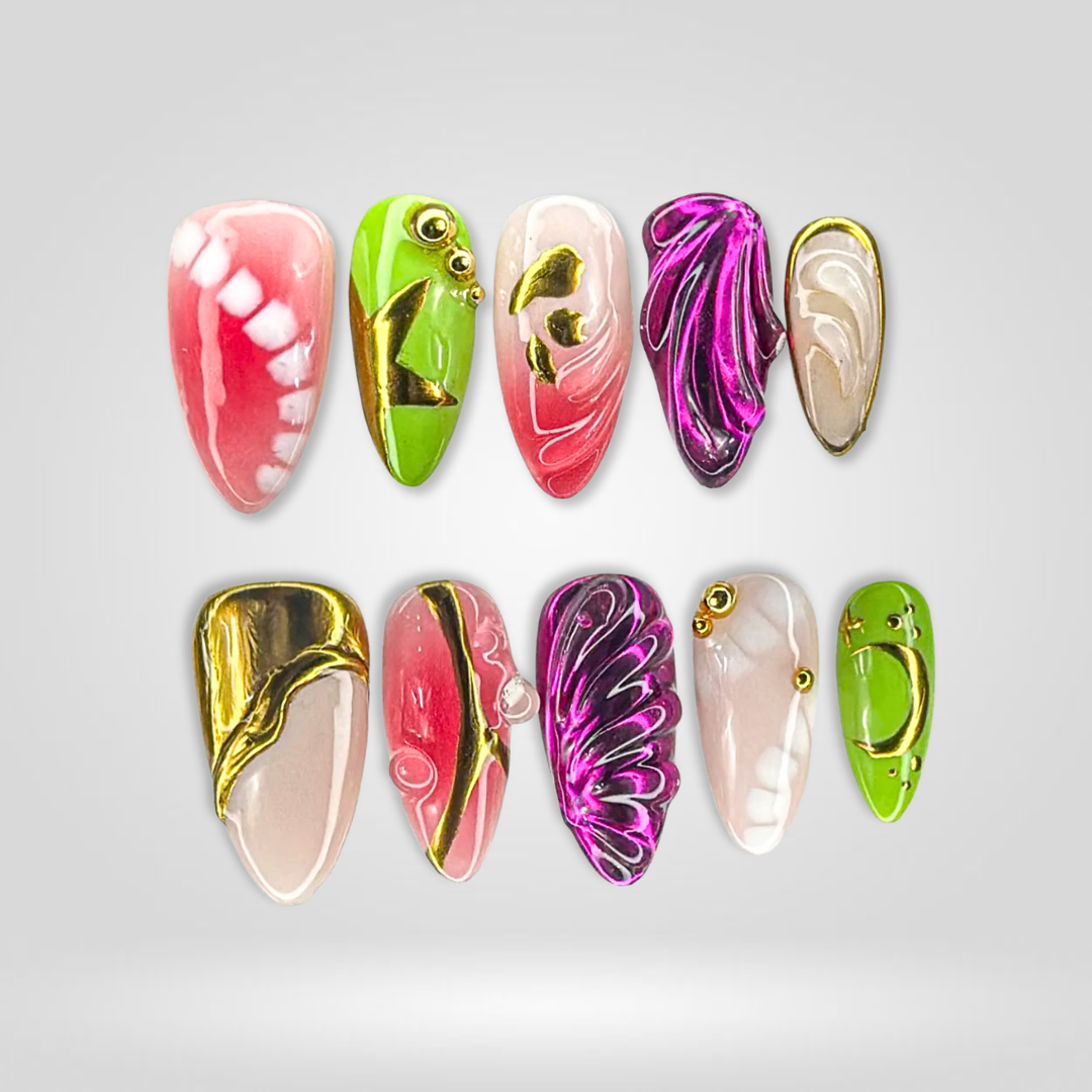 Cosmic Galaxy 3D Magnetic Press-On Nails - Aninail