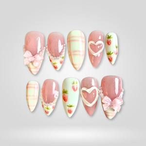 Sweet Strawberry 3D Press-On Nails - Aninail