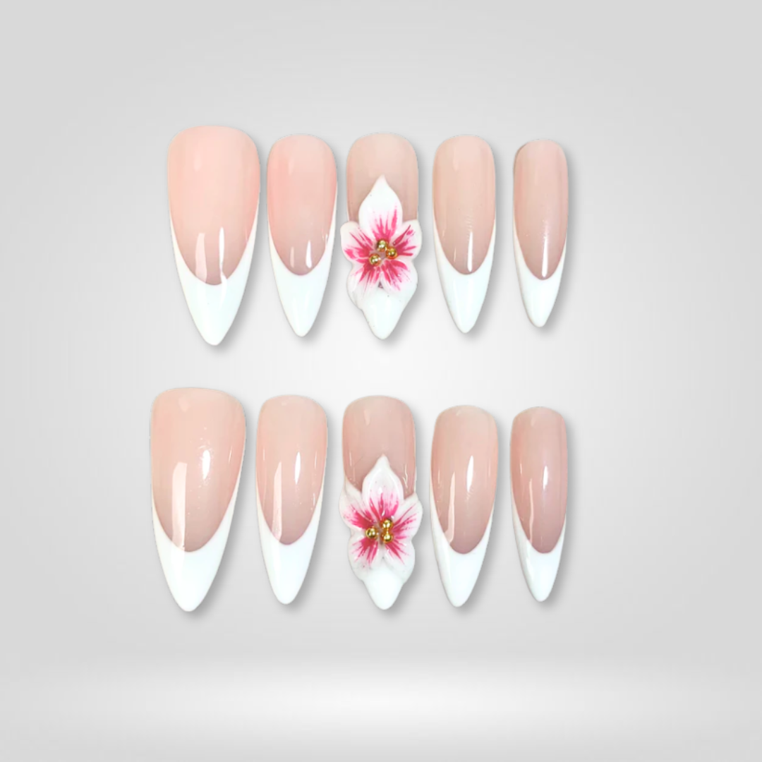 French Blossom 3D Floral Press-On Nails - Aninail