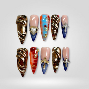 Cross & Crown 3D Press-On Nails - Aninail