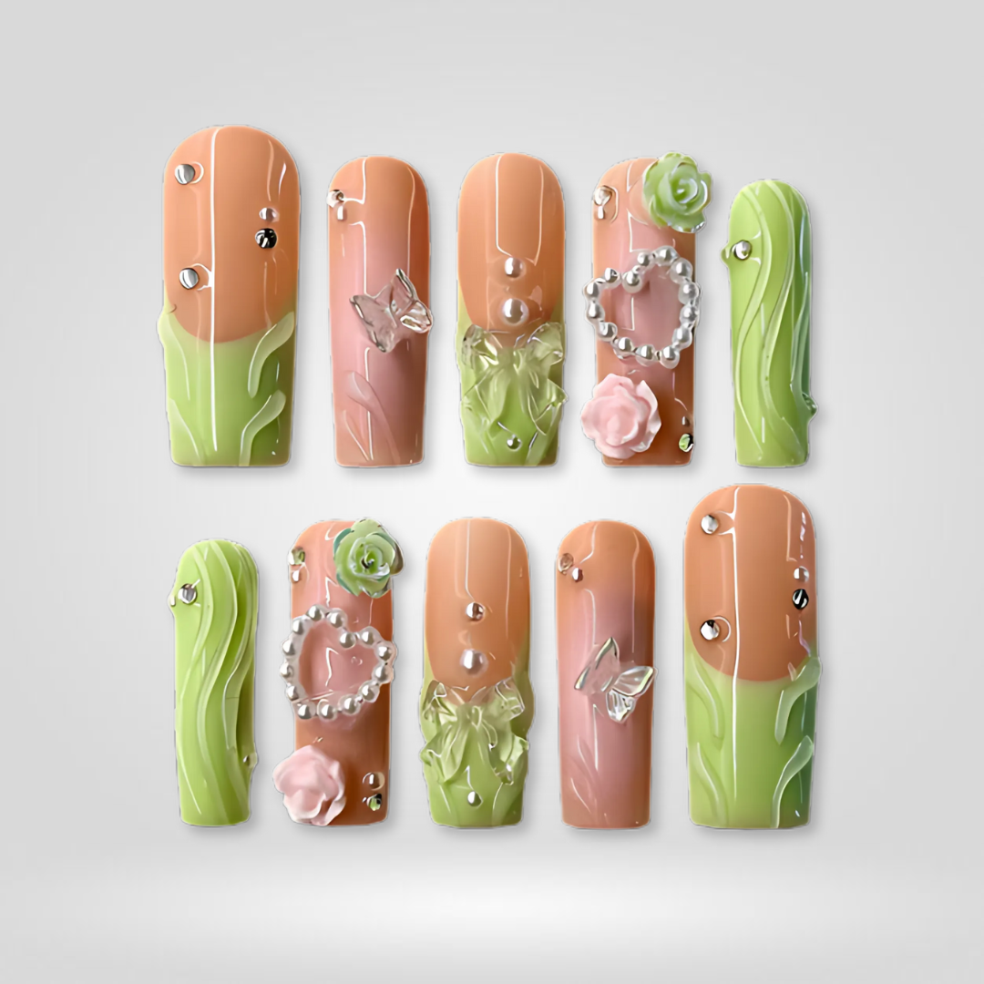 Garden Charm 3D Press-On Nails - Aninail