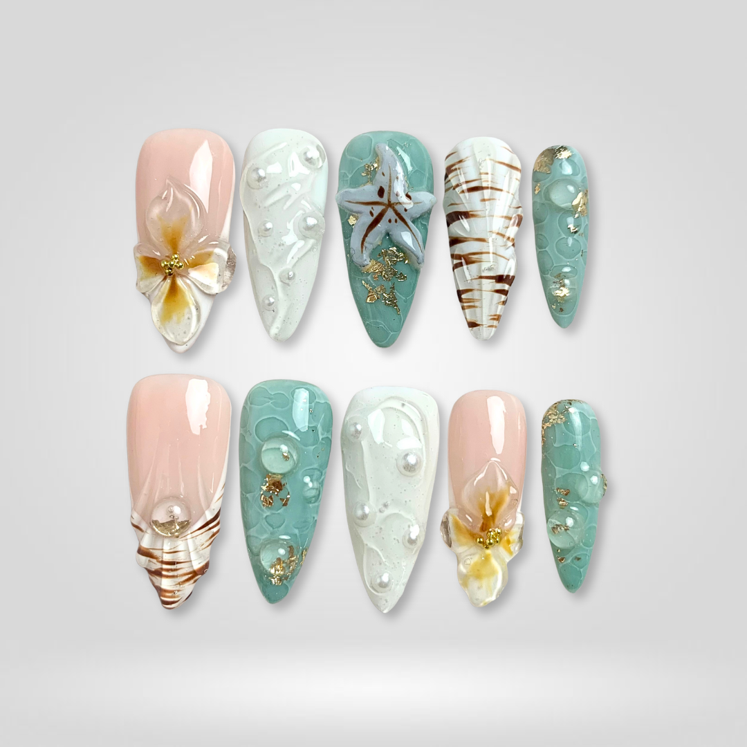 Ocean Glow 3D Press-On Nails - Aninail