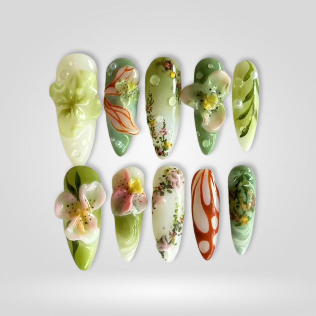 Botanical Garden 3D Press-On Nails - Aninail