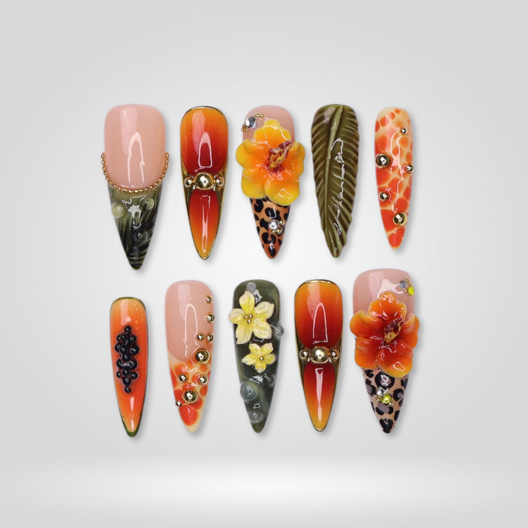 Celestial Court 3D Royal Press-On Nails - Aninail