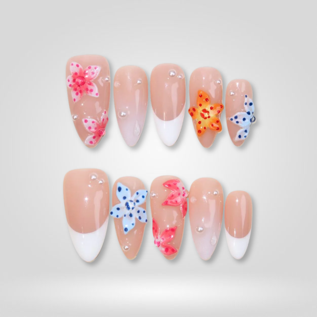 Blush Petal 3D Floral Press-On Nails - Aninail