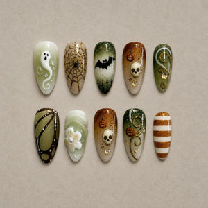 Mossy Relic 3D Forest Halloween Press-On Nails - Aninail