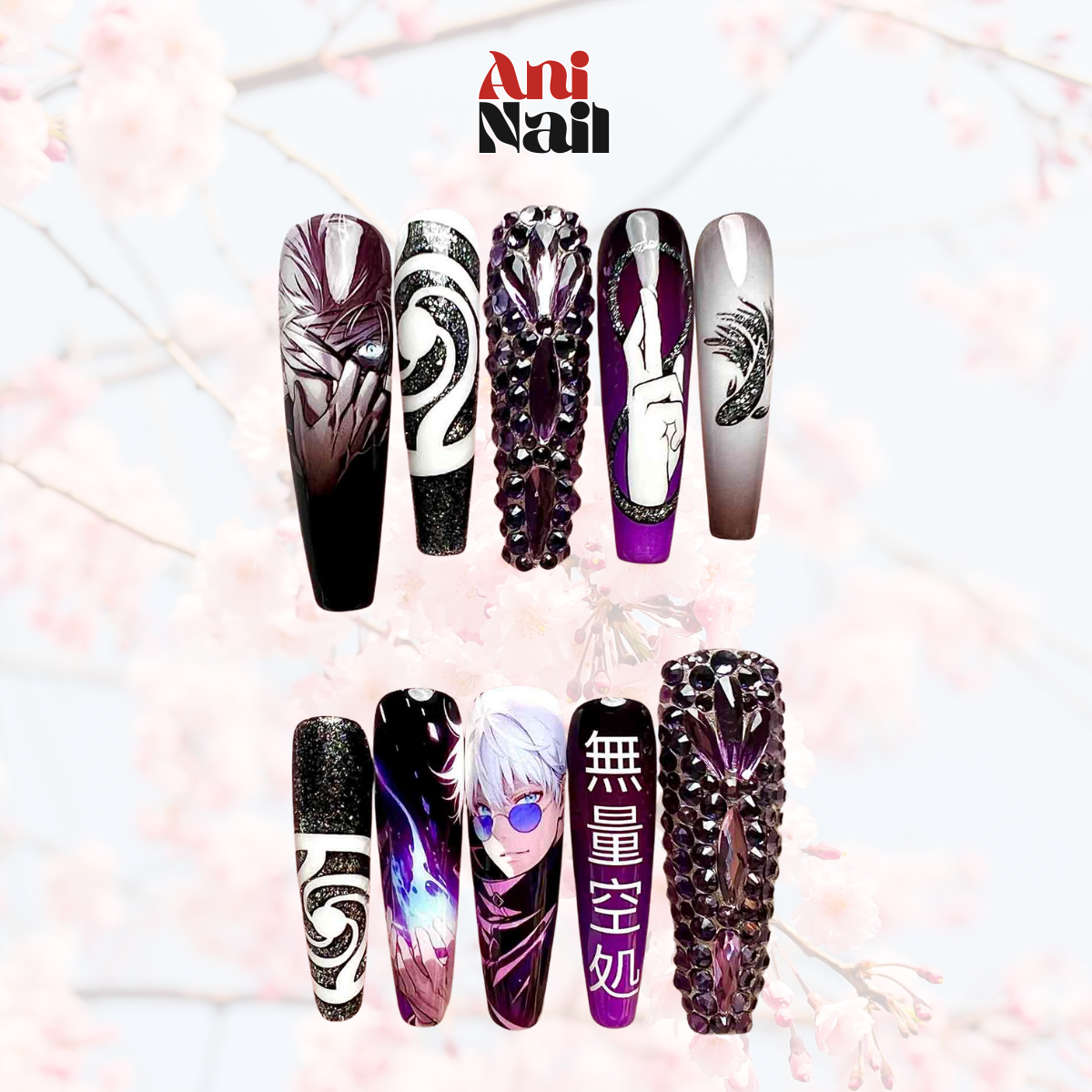 Jujutsu Kaisen Gojo Satoru Six Eyes Brilliance Press On Nail