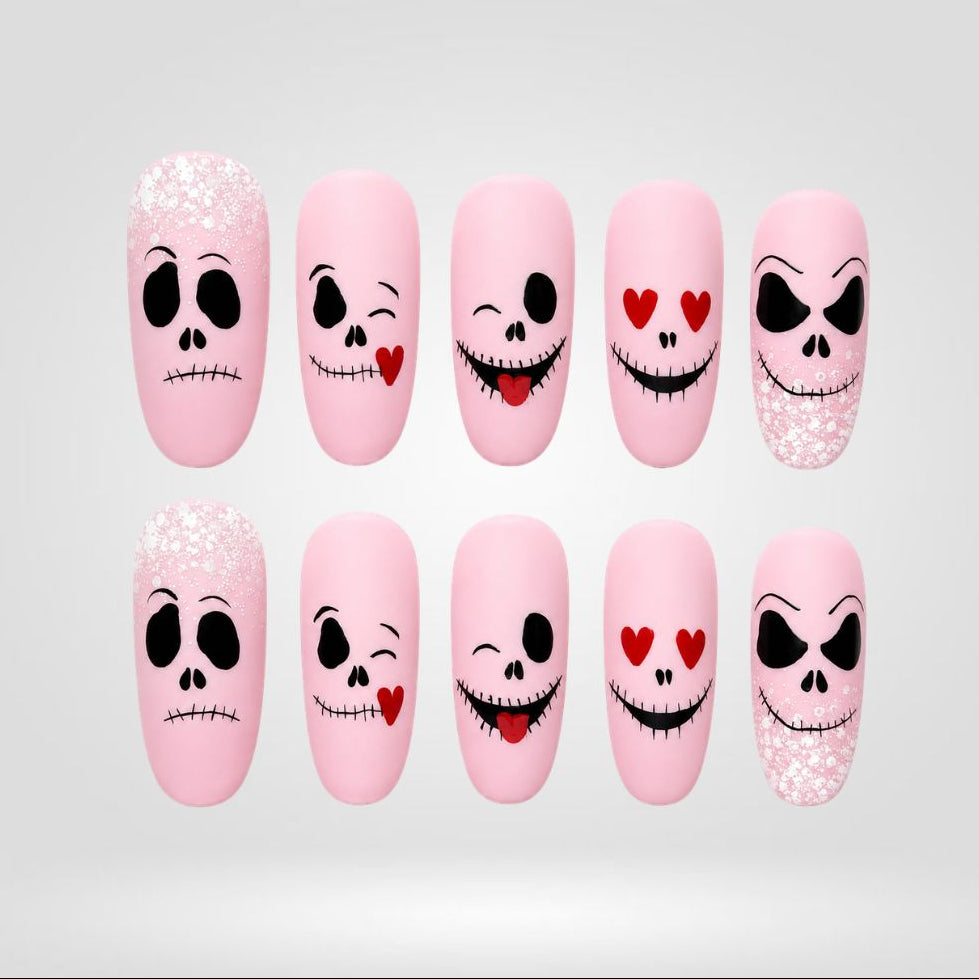 Skull Crush 3D Oval Press-On Nails - Aninail