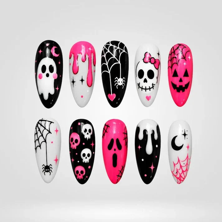 Pink After Dark Collectionâ€“ Halloween Press-On Nails - Aninail