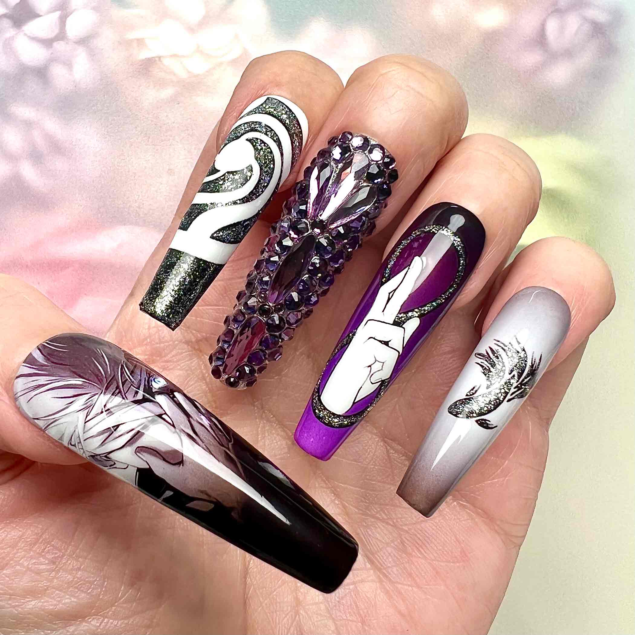 Jujutsu Kaisen Gojo Satoru Six Eyes Brilliance Press On Nail