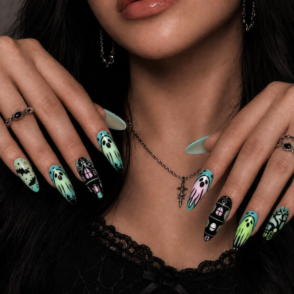 Pastel Manor Halloween Press-On Nails - Aninail