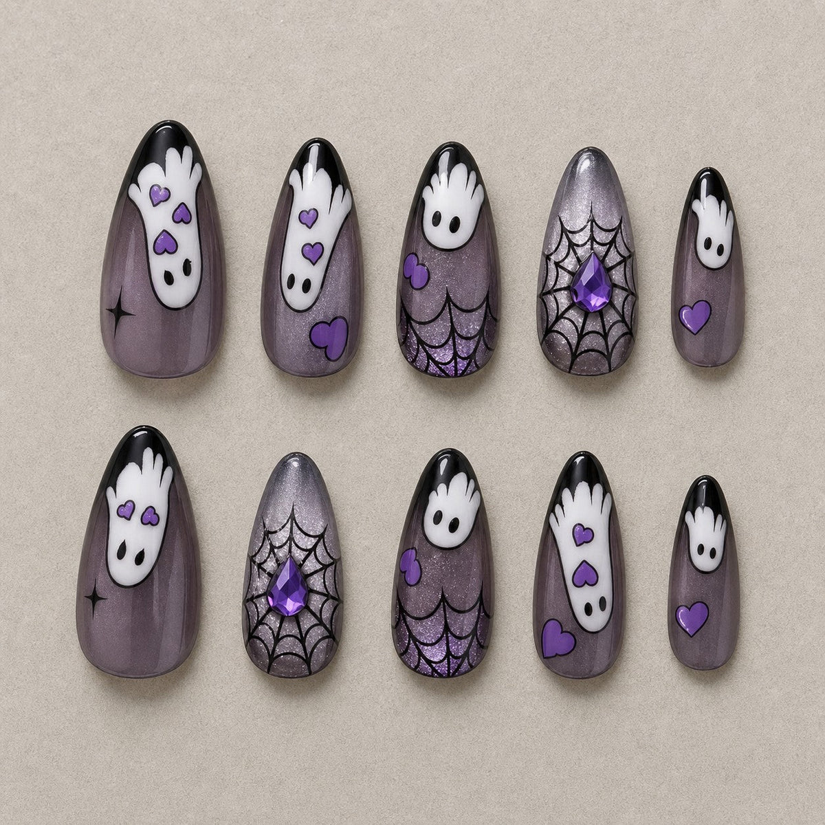 Phantom Hands Cat Eye Halloween Press-On Nails - Aninail