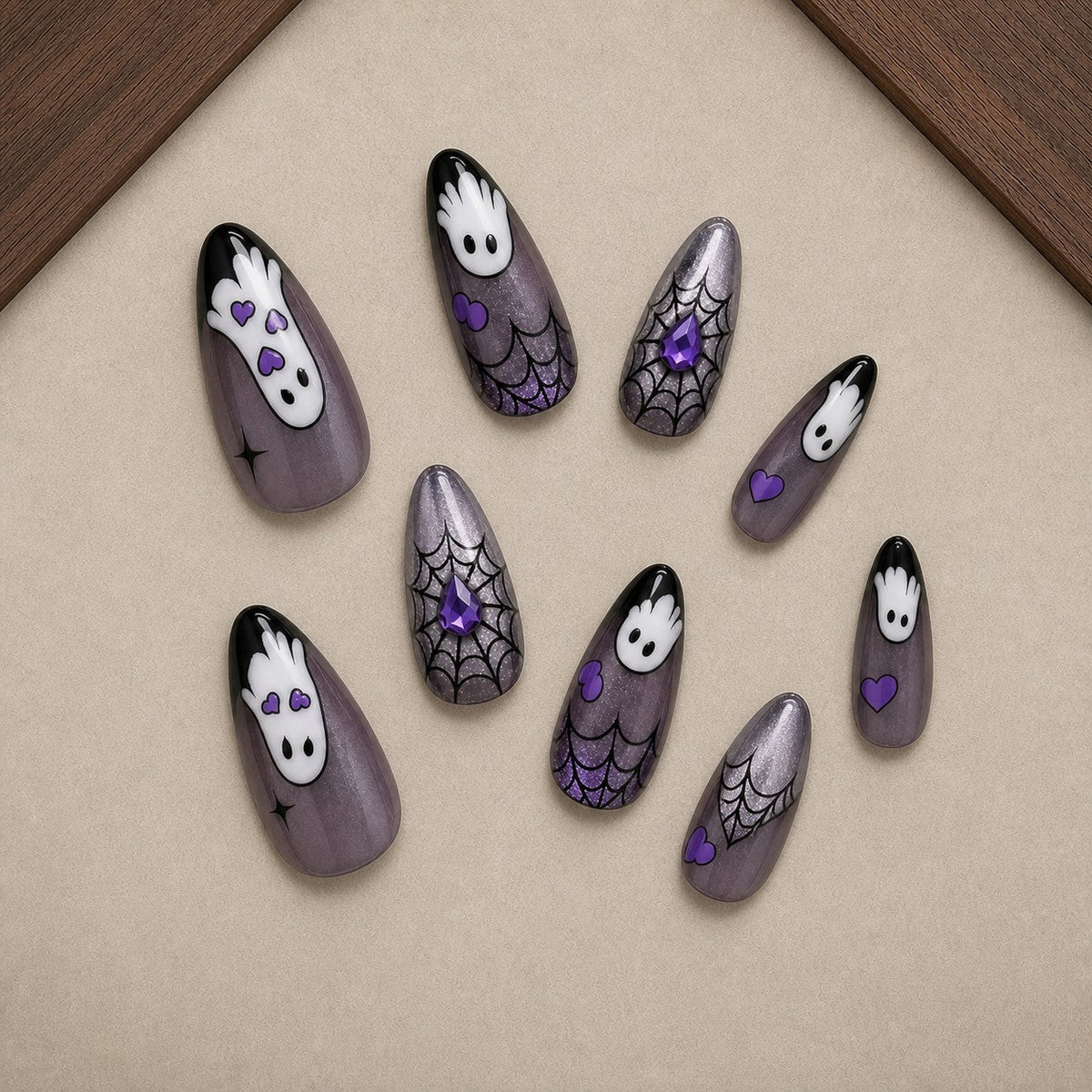 Phantom Hands Cat Eye Halloween Press-On Nails - Aninail