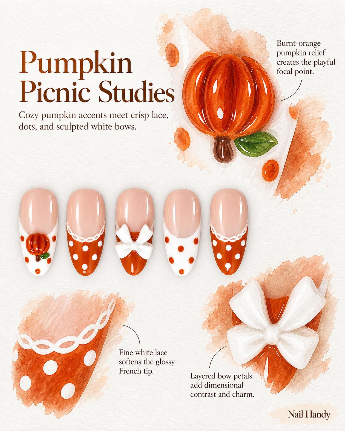 Pumpkin Picnic Halloween Almond Press-On Nails - Aninail