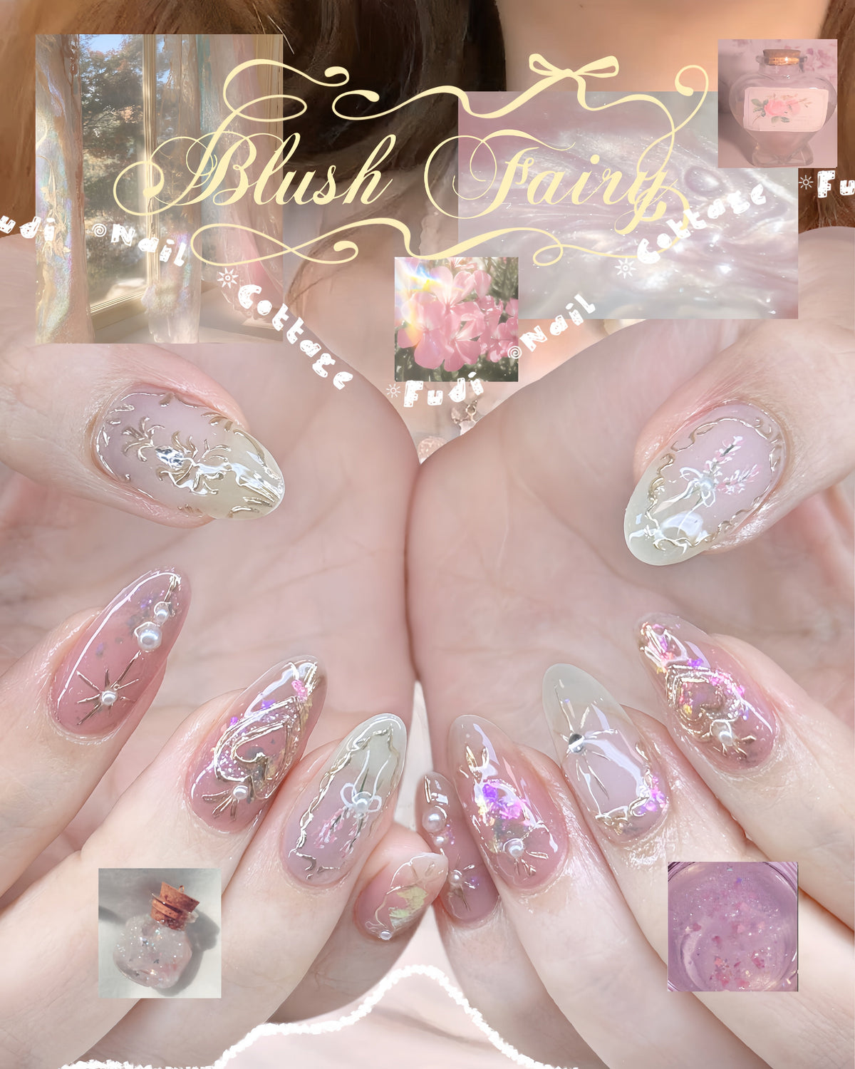 Blush Fairy Press-on Nails – Exclusively handcrafted by artist Fudinail | OA11LD