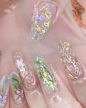 Opal Forest Press-on Nails – Exclusively handcrafted by artist Fudinail | OA12DL