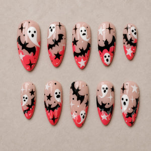 Starlit Boo Almond Press-On Nails - Aninail