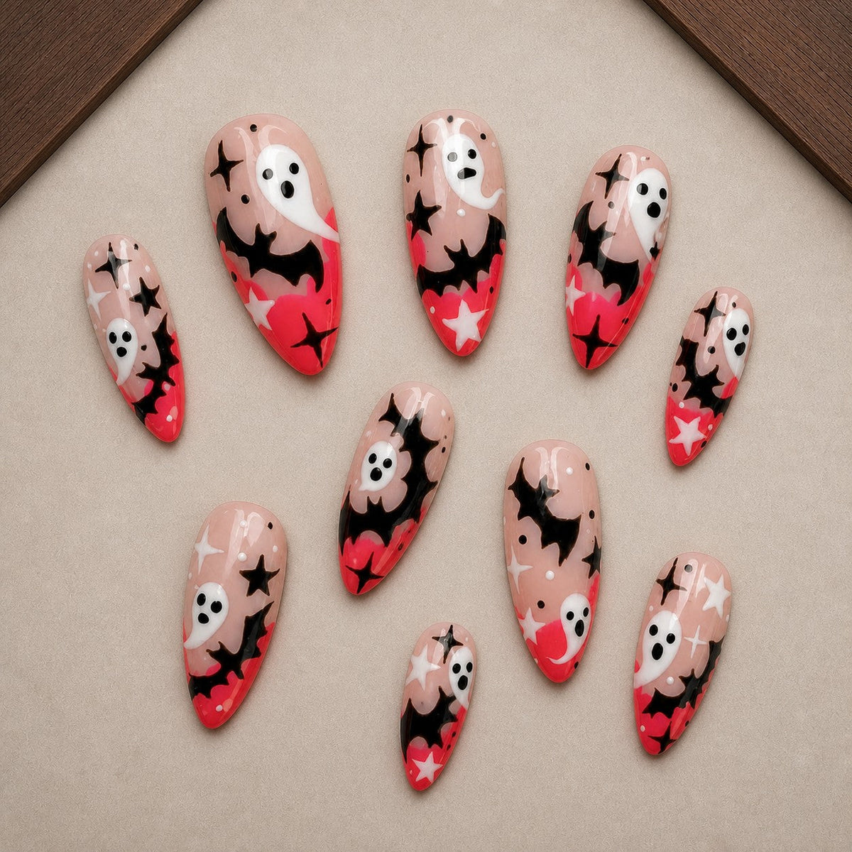 Starlit Boo Almond Press-On Nails - Aninail