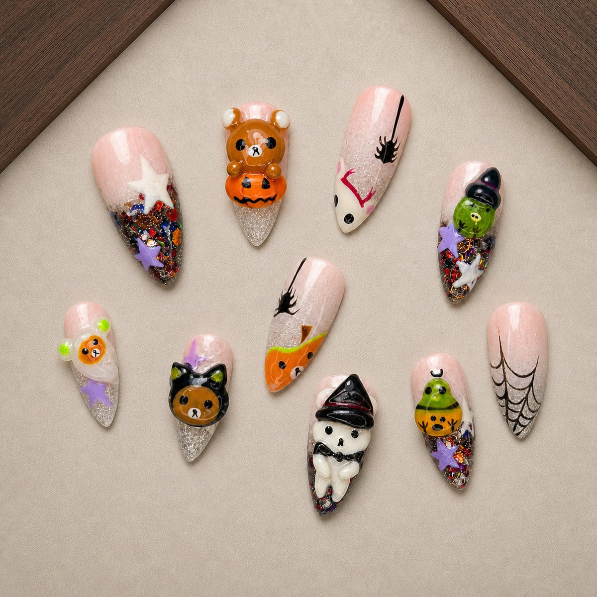 Teddy Treats 3D Halloween Press-On Nails - Aninail