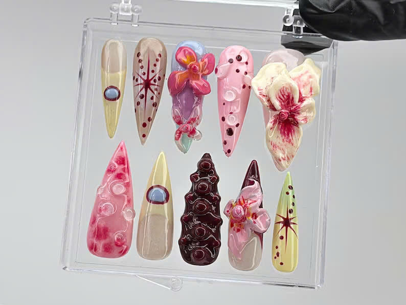 Orchid Floral Press On Nails | OB58L
